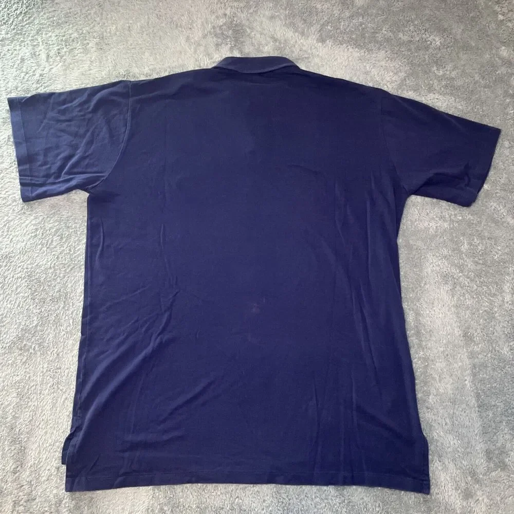 VTG Polo By Ralph Lauren Mens SZ XL Navy Blue Short Sleeve Crest Embroidered